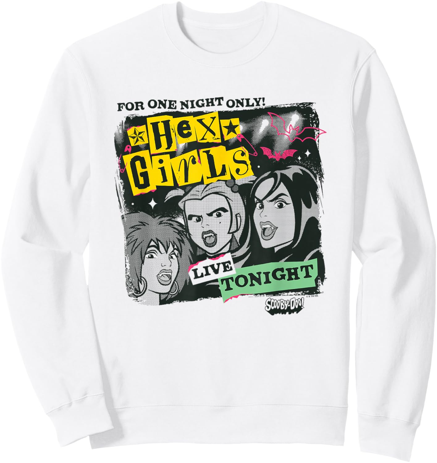 Scooby-Doo Hex Girls For One Night Only! Live Tonight Logo Sweatshirt - Sweatshirt | White