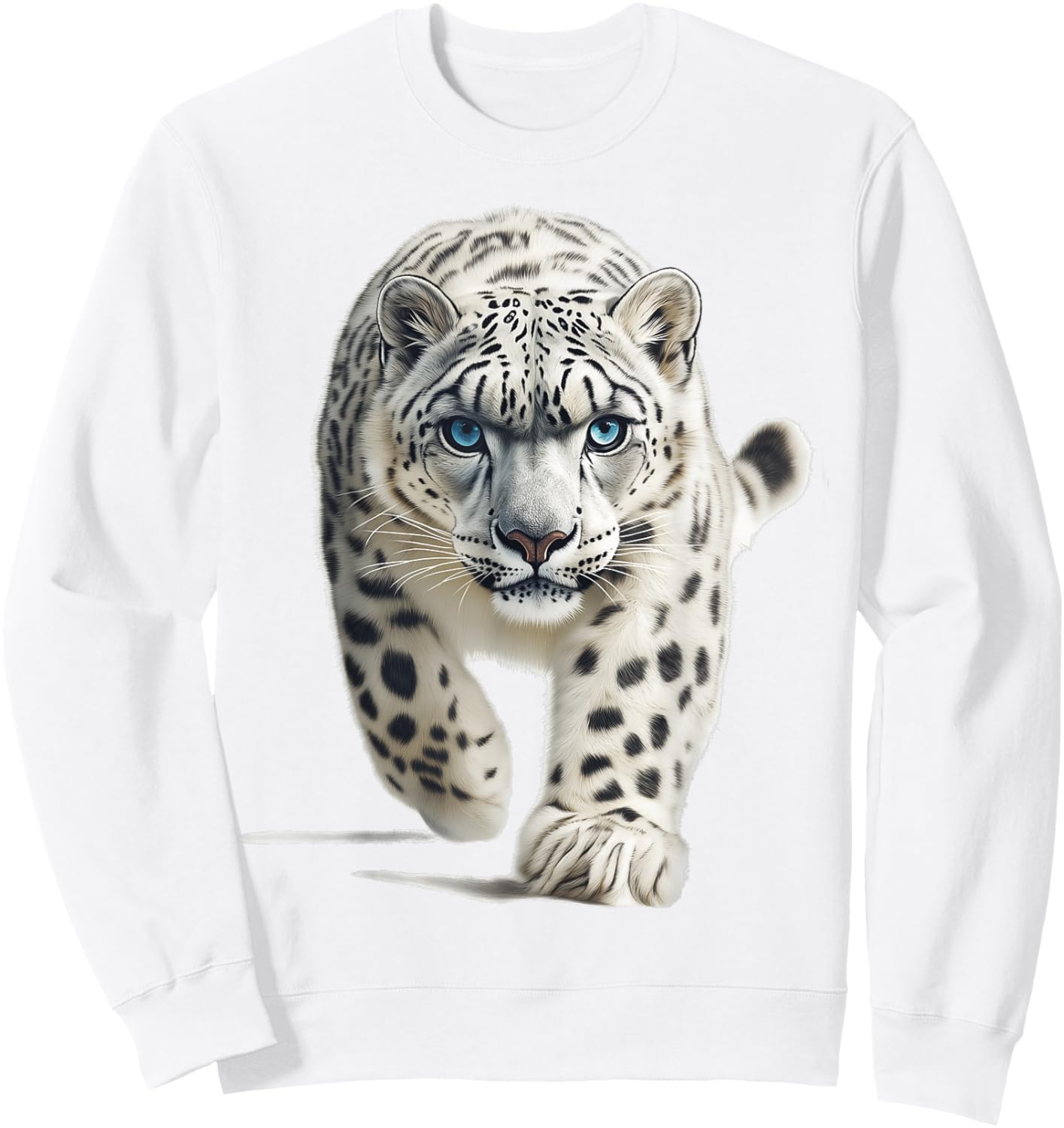Snow Leopard Stare Snow Leopard Stalk Fierce Snow Leopard Sweatshirt - Sweatshirt | White