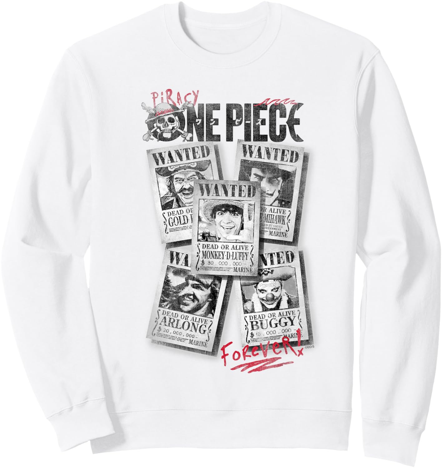One Piece Wanted Posters Sweatshirt - Sweatshirt | White