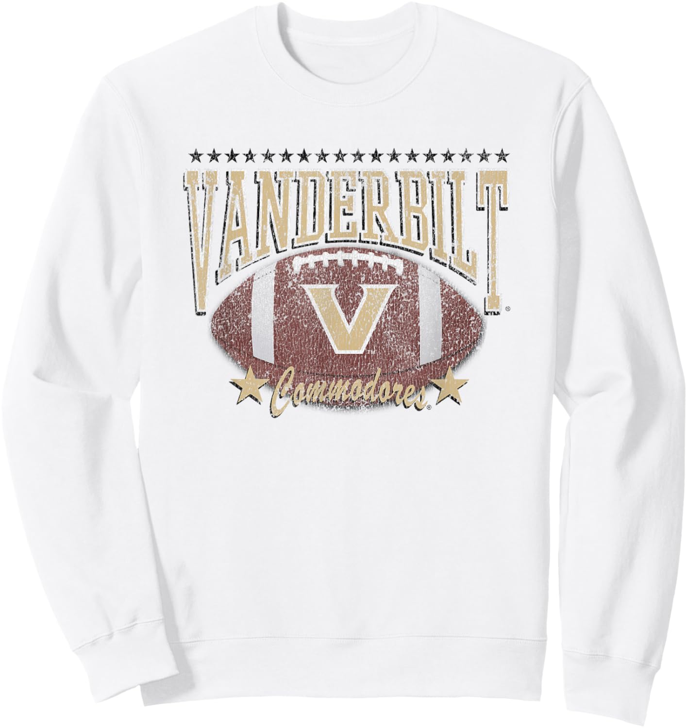 Vanderbilt Commodores Football Vintage Stars Gray Sweatshirt - Sweatshirt | White
