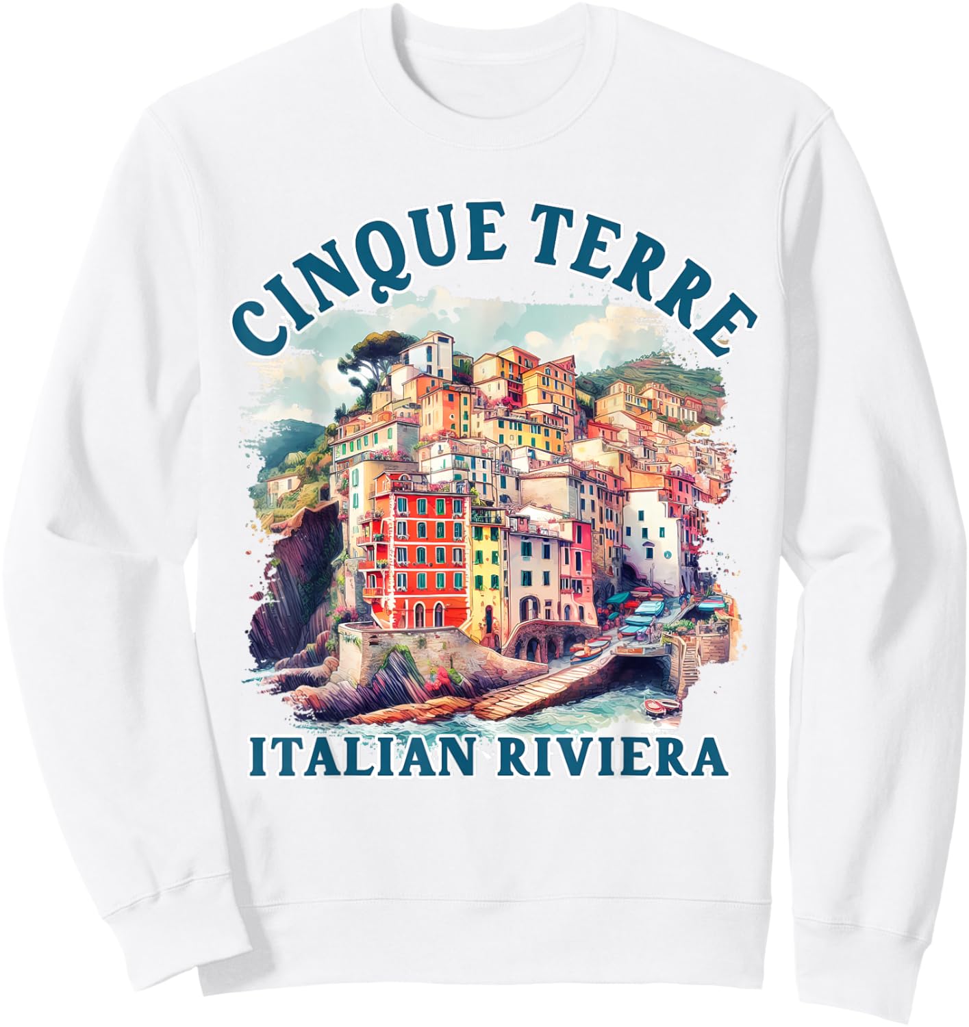 Cinque Terre Travel Italy Trip Cinque Terre Italian Riviera Sweatshirt - Sweatshirt | White