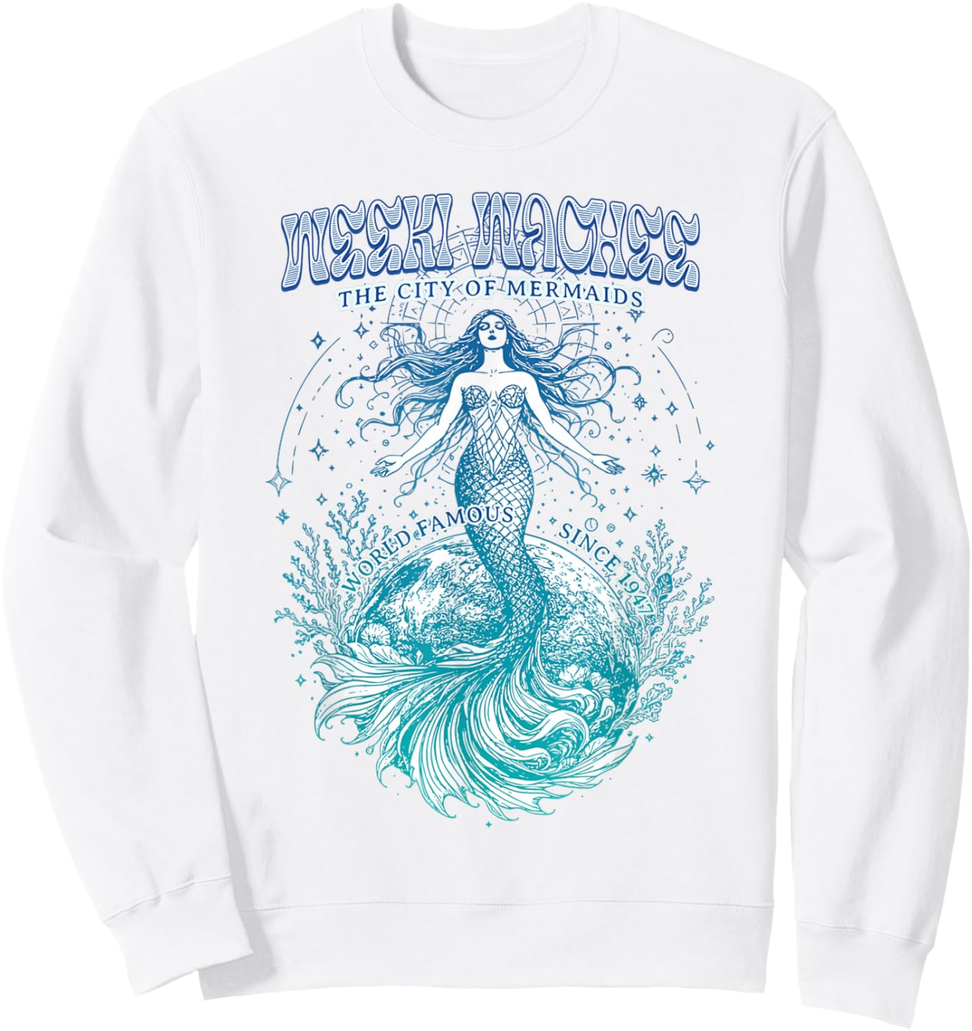 Weeki Wachee Florida Mermaid– City of Mermaids Since 1947 Sweatshirt - Sweatshirt | White