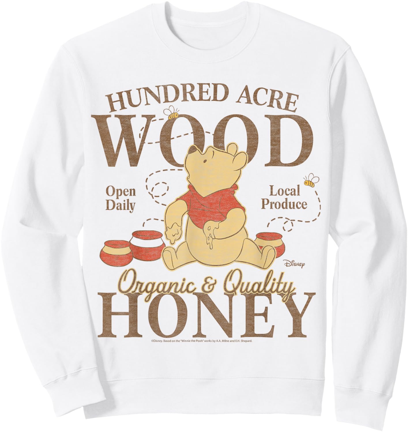 Winnie The Pooh - Hundred Acre Wood Pooh Organic Honey Sweatshirt - Sweatshirt | White