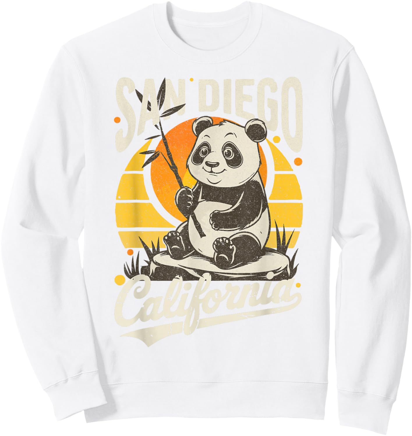 San Diego Retro Panda Zoo California State Costume Sweatshirt - Sweatshirt | White