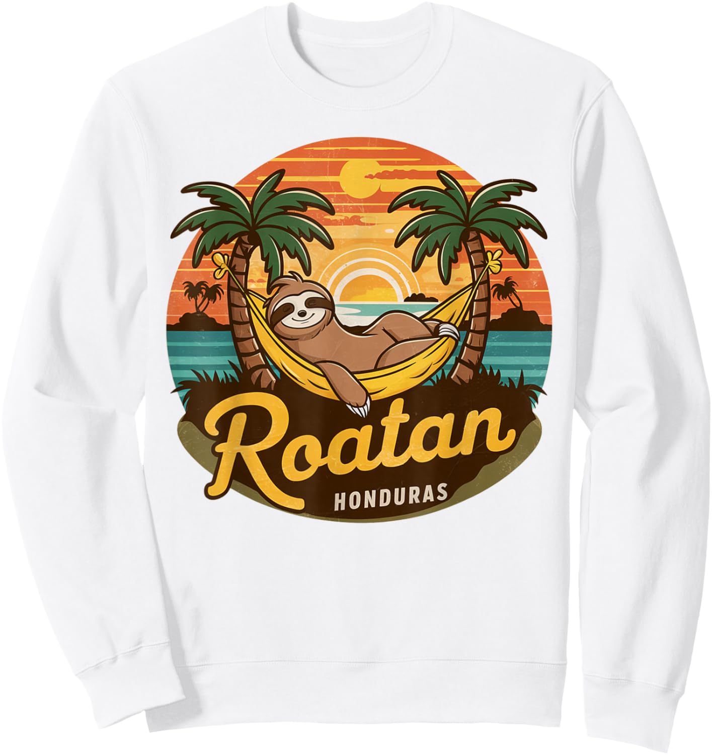 Roatan Sloth, Roatan Honduras Sloth, Roatan Sweatshirt - Sweatshirt | White