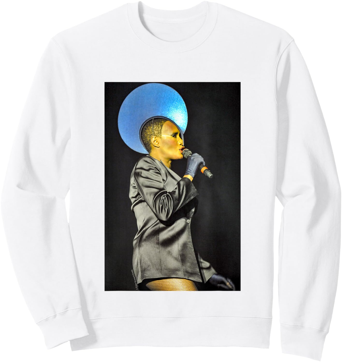 Grace Jones Blue Headdress By Everard Smith Sweatshirt - Sweatshirt | White