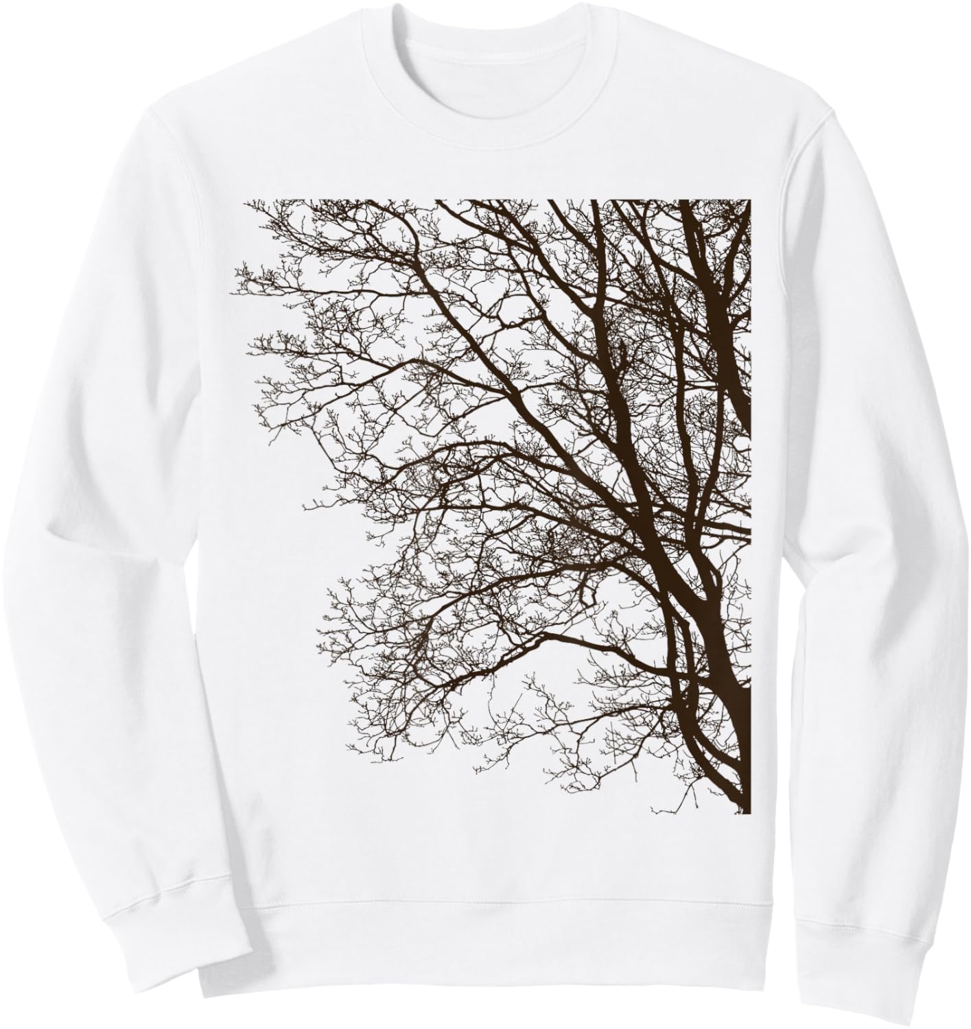 Trees Wildlife Nature Vintage Dark Forest Night -Adults Sweatshirt - Sweatshirt | White