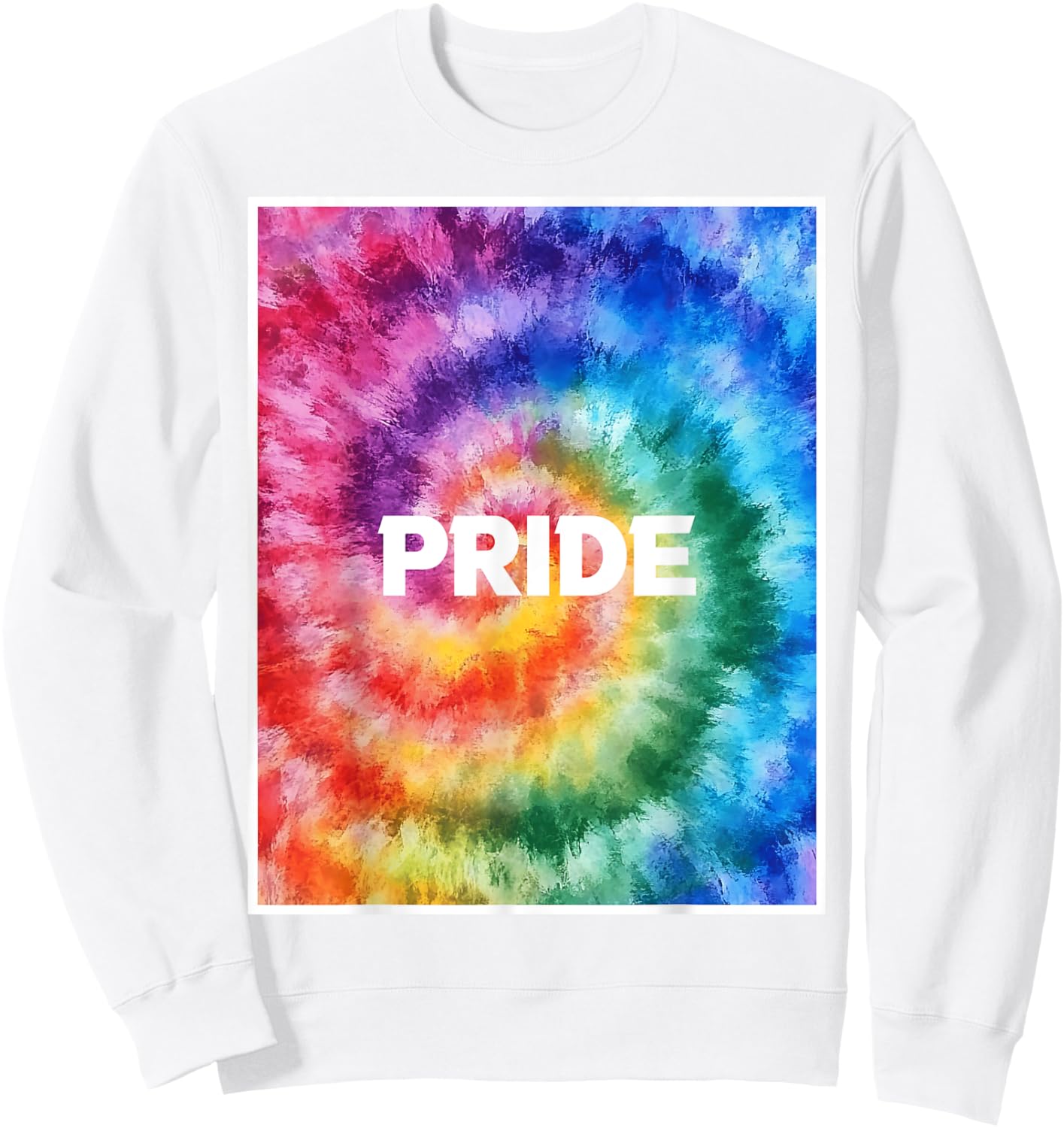Rainbow Tie Dye Gay Pride Human Rights LGBTQ Queer Ally Sweatshirt - Sweatshirt | White