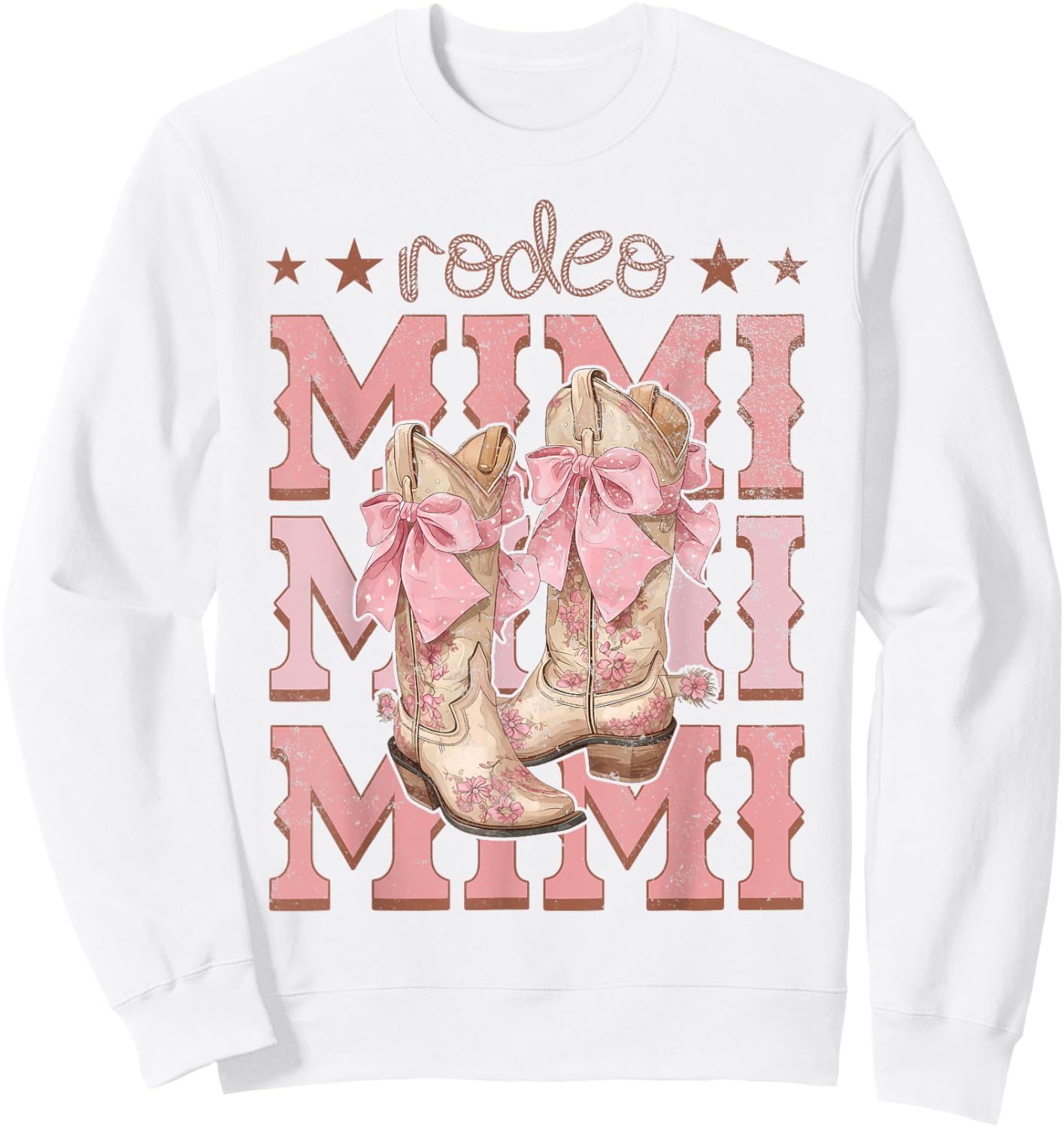 Rodeo Mimi Pink Boots Coquette Cow-Girl Birthday Party Sweatshirt - Sweatshirt | White