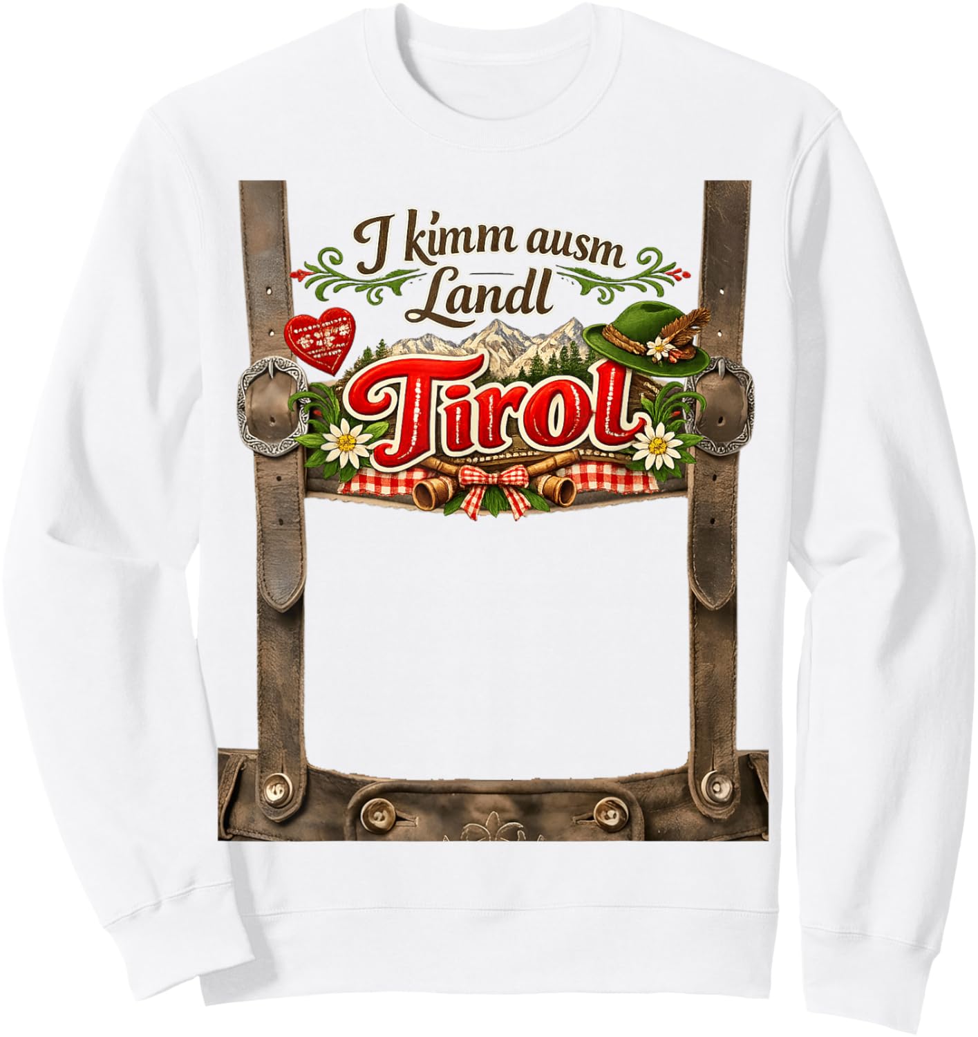 Tyrol DJ Apres Ski Outfit It's Time to Celebrate Tyrol Sweatshirt - Sweatshirt | White