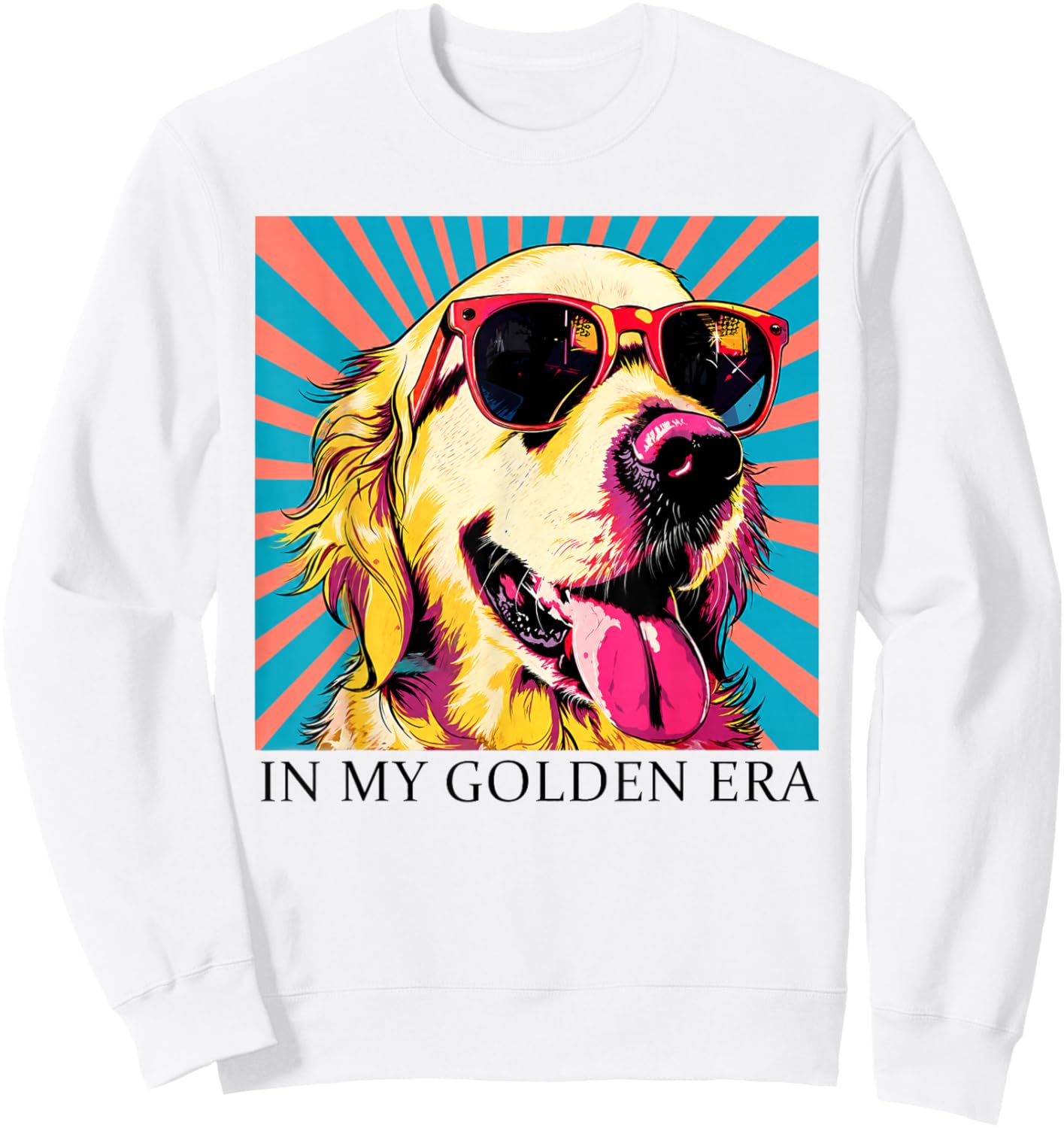 in My Golden Retriever 70s Era Funny Retriever Graphic Sweatshirt - Sweatshirt | White