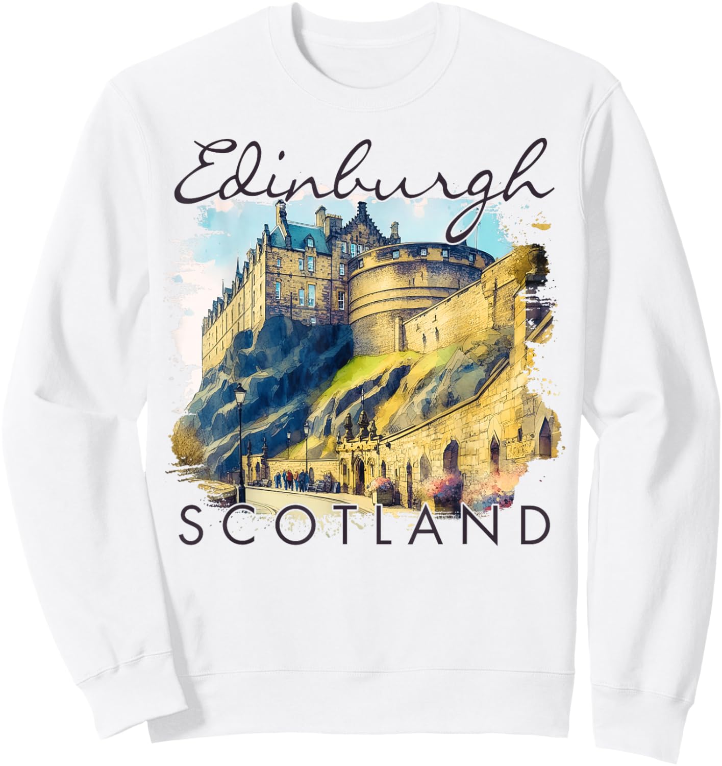 Edinburgh Scotland Travel Trip Edinburgh Castle Traveling Sweatshirt - Sweatshirt | White