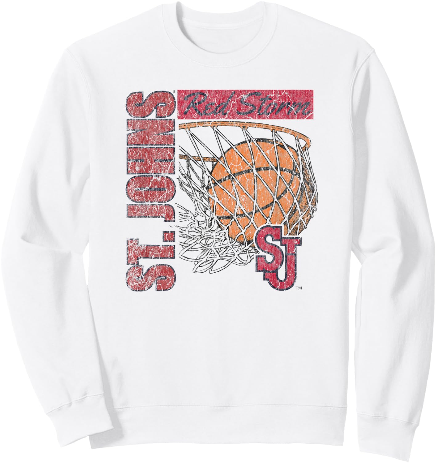 St. John's Red Storm Vintage Basketball 90's White Sweatshirt - Sweatshirt | White