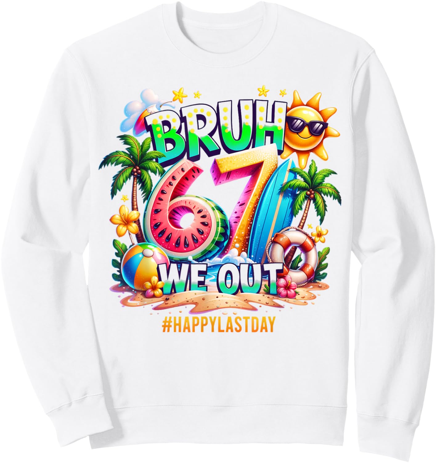 Cute 67 Last Day of School Gen A Last Day of School Kids Sweatshirt - Sweatshirt | White