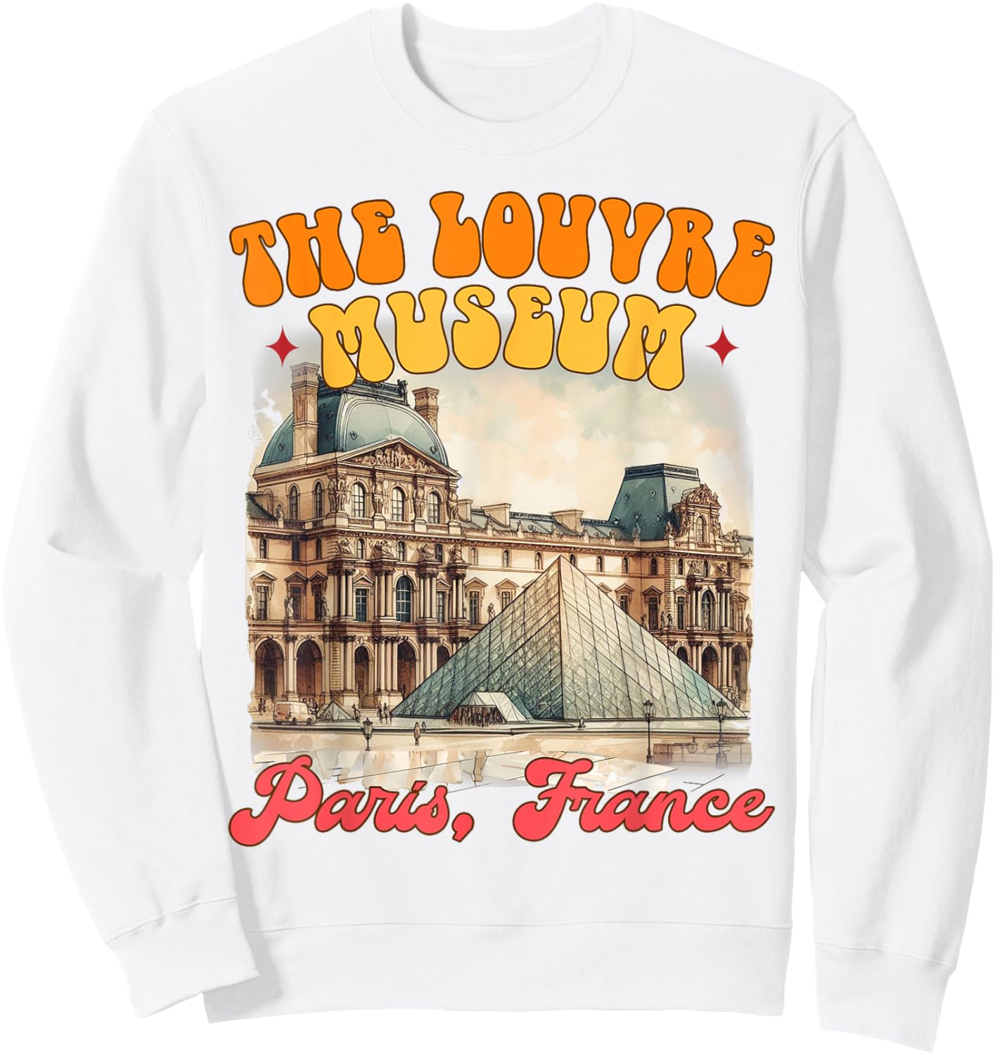 Paris Travel France Trip Vacation The Louvre Museum Paris Sweatshirt - Sweatshirt | White