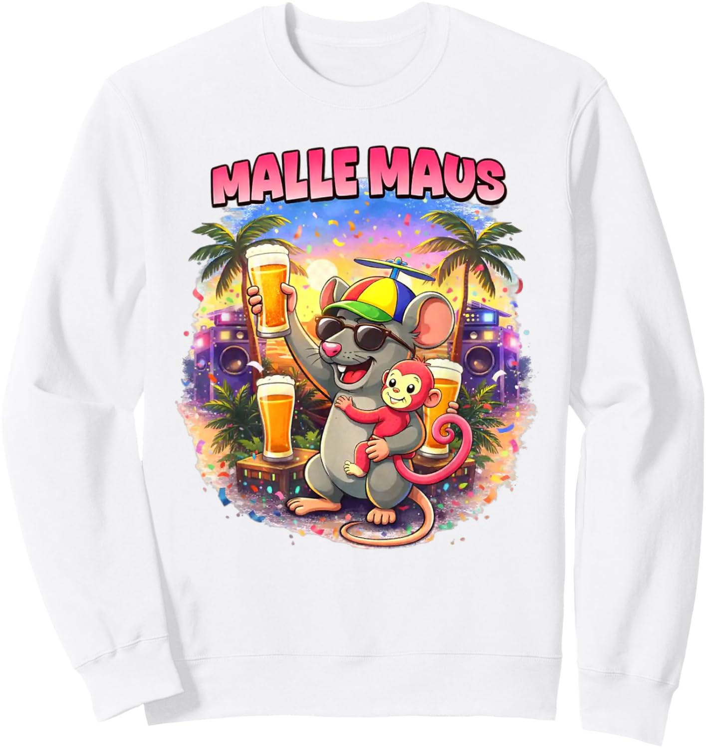Malle Maus - Mallorca Party Outfit Sweatshirt - Sweatshirt | White