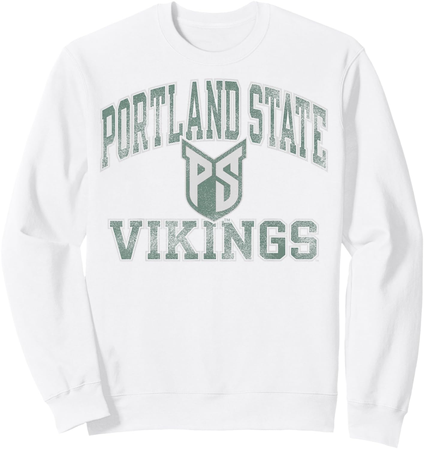 Portland State Vikings Vintage Worn Gray Officially Licensed Sweatshirt - Sweatshirt | White
