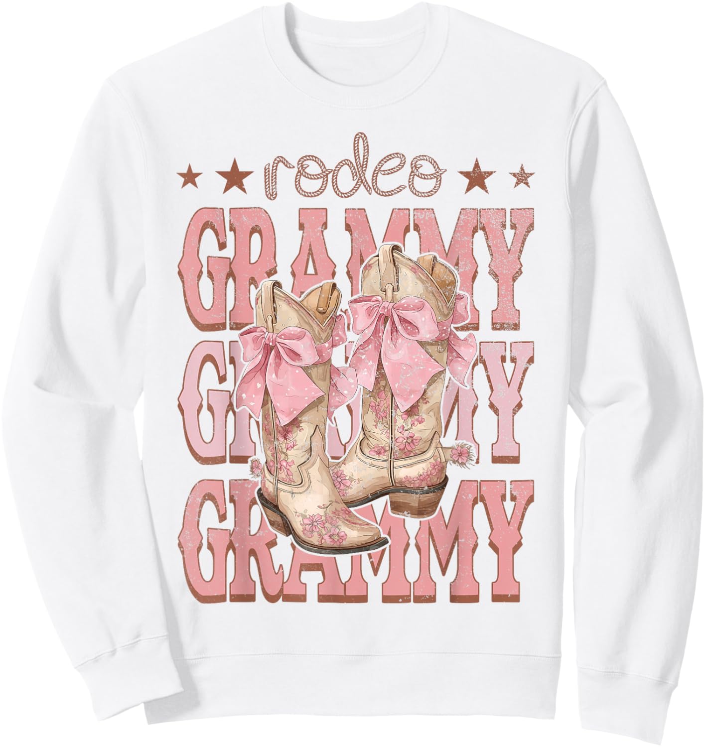 Rodeo Grammy Pink Boots Coquette Cow-Girl Birthday Party Sweatshirt - Sweatshirt | White