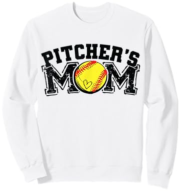 Softball Pitcher's Mom Sweatshirt - Sweatshirt | White