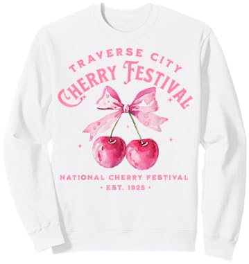 Traverse City Cherry & Wine Festival Design Sweatshirt - Sweatshirt | White