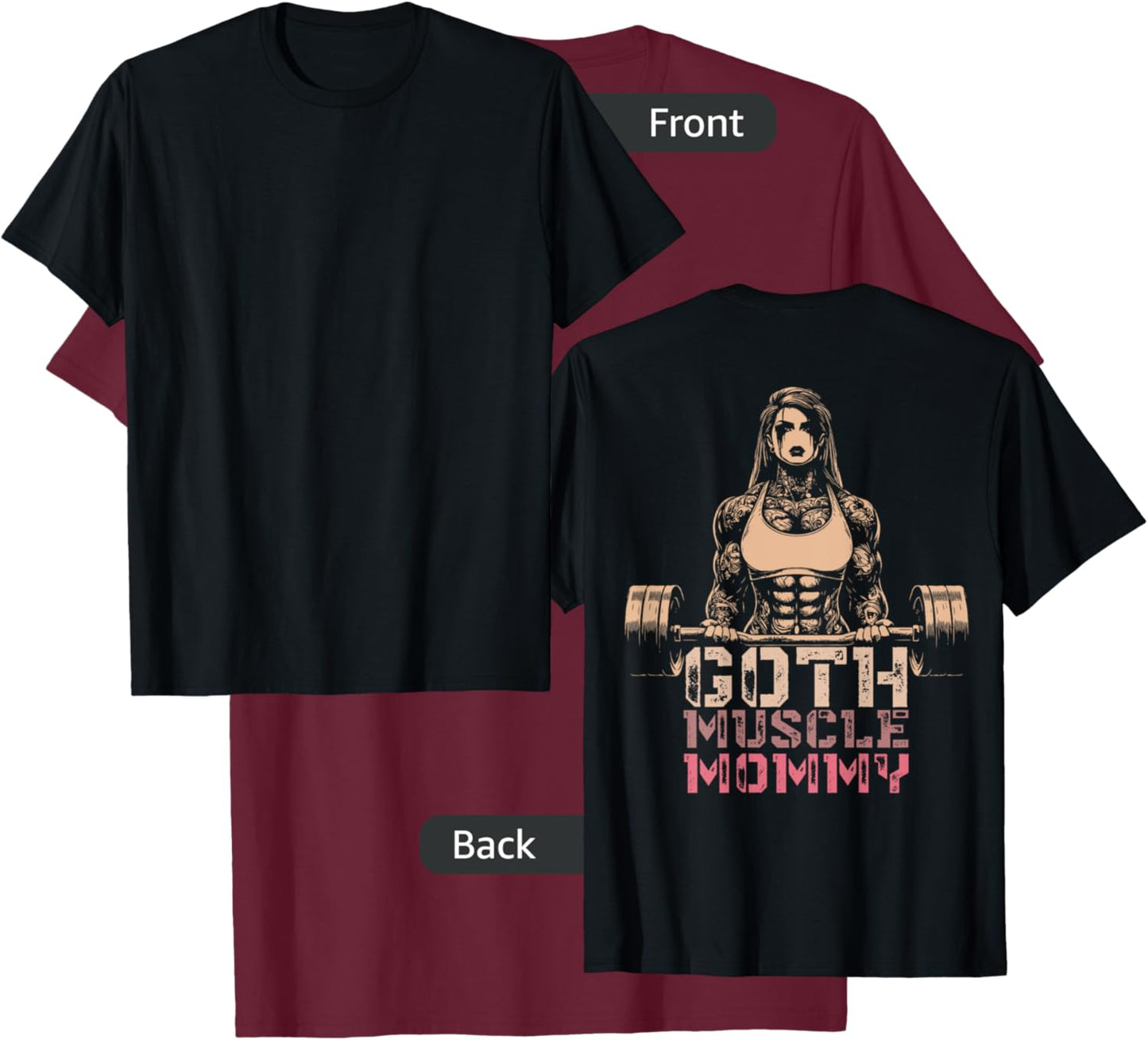 Goth Muscle Mommy Pump Cover Gym Weightlifting T-Shirt - T-Shirt | Maroon