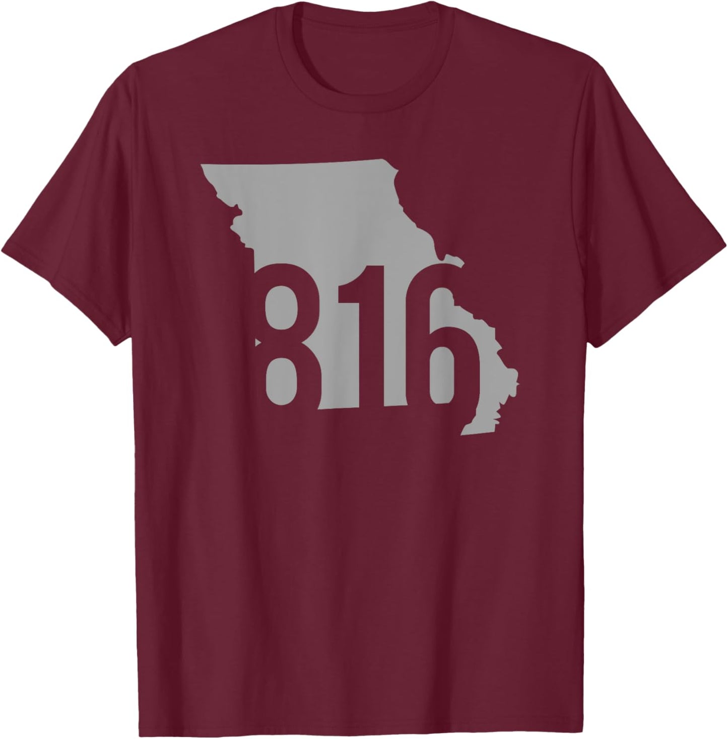 816 Area Code, Kansas City, St. Joseph, Independence, MO T-Shirt - T-Shirt | Maroon