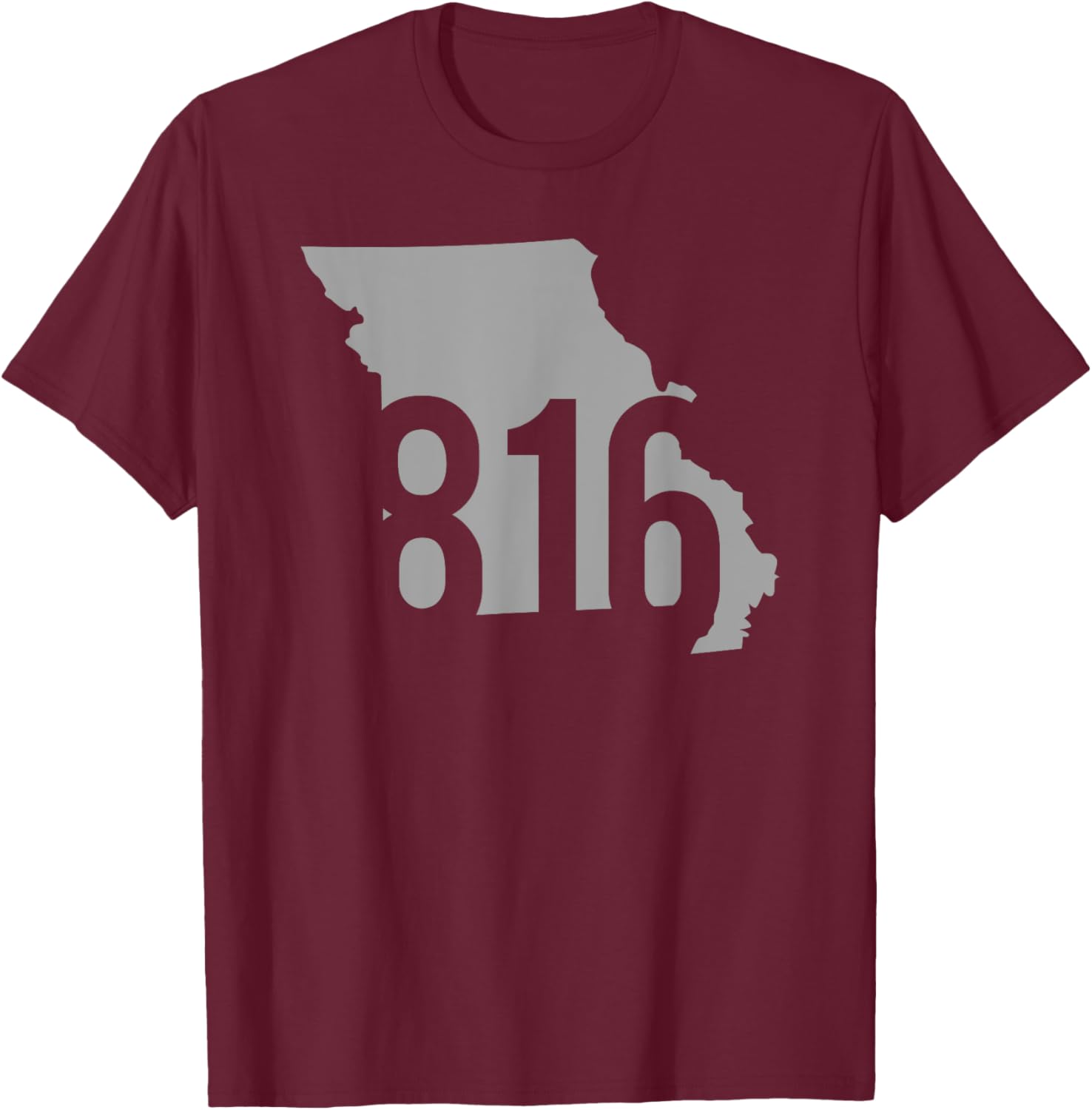 816 Area Code, Kansas City, St. Joseph, Independence, MO T-Shirt - T-Shirt | Maroon