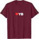 LOVE (heart) YB - Loved By People Whose Favorite is YB T-Shirt - T-Shirt | Maroon