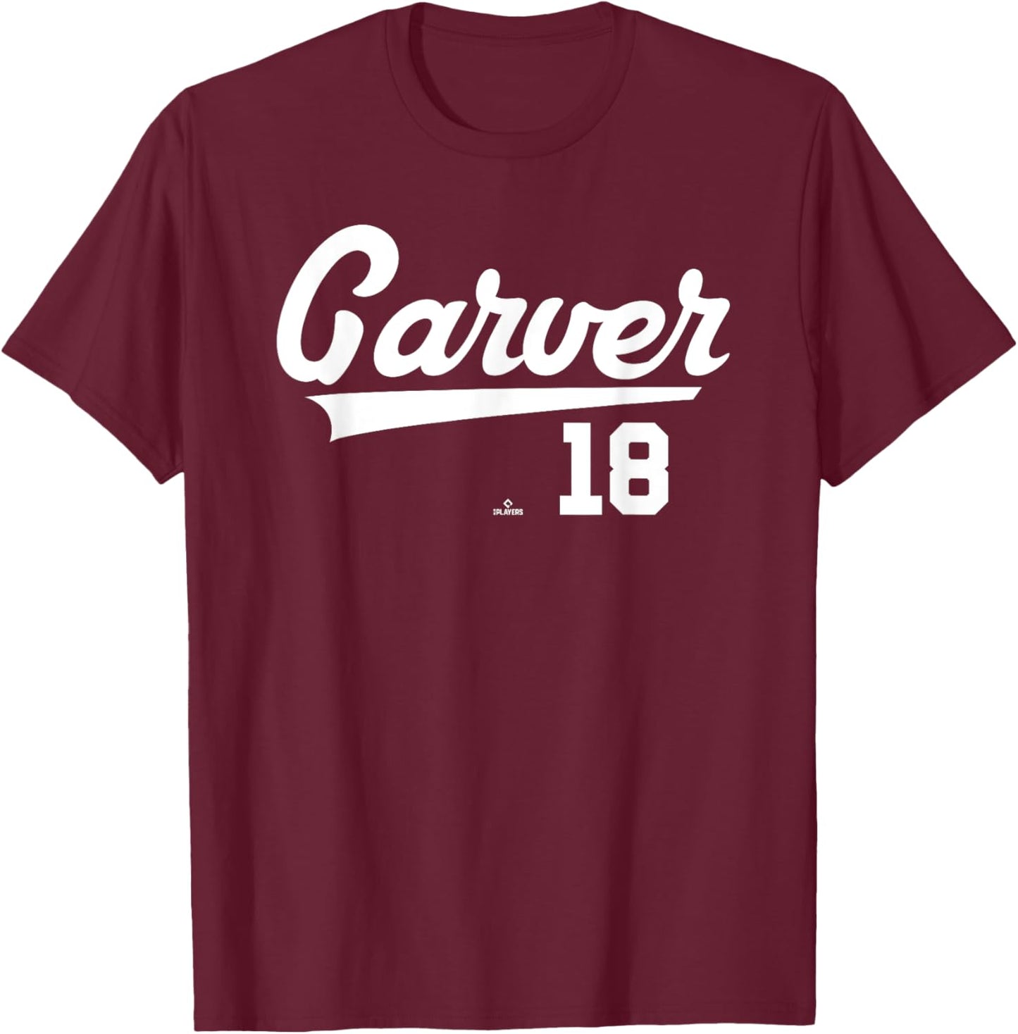 Player Name Swoosh Mitch Garver Seattle Baseball MLBPA T-Shirt - T-Shirt | Maroon