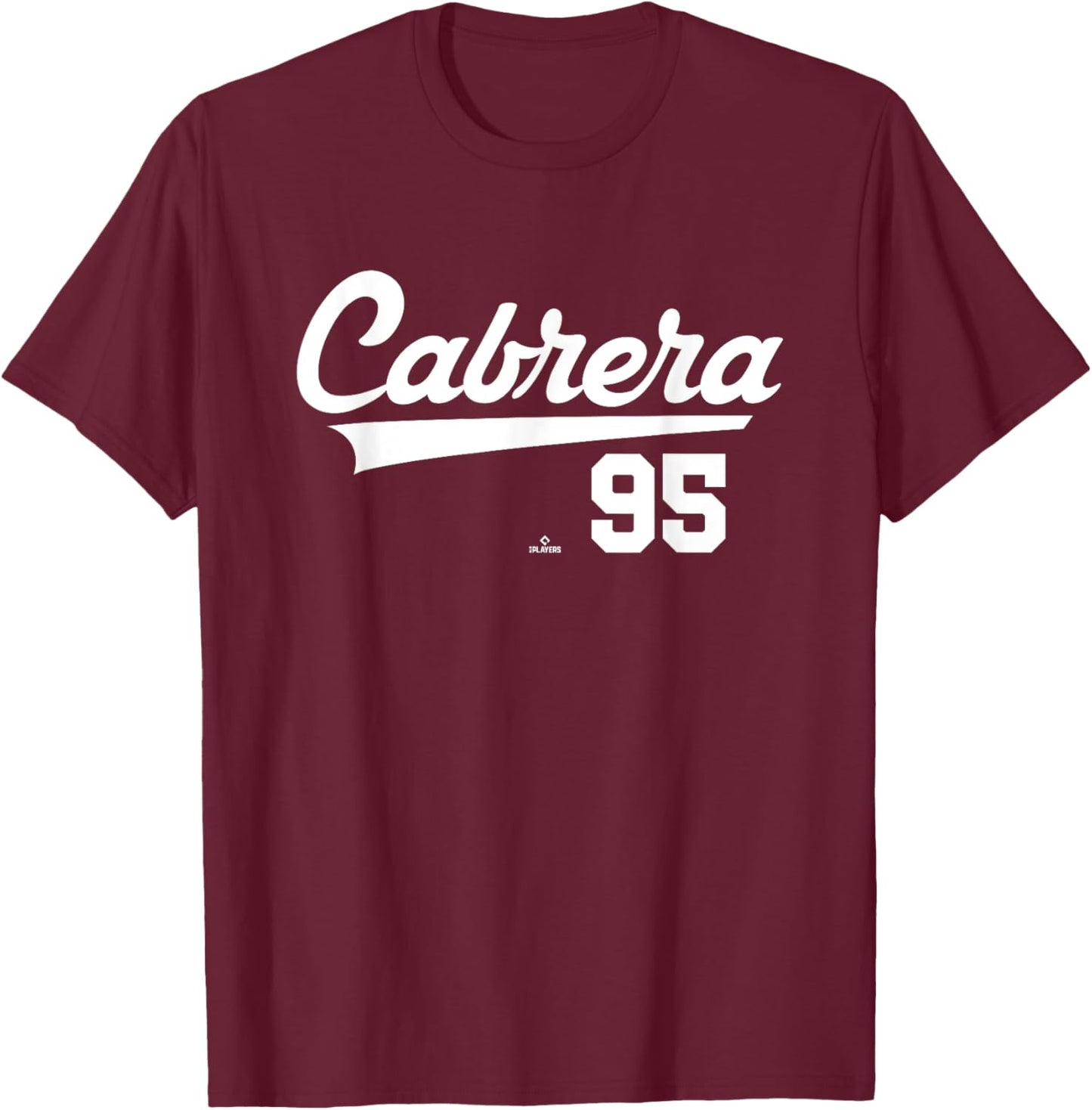 Player Name Swoosh Oswaldo Cabrera New York Baseball MLBPA T-Shirt - T-Shirt | Maroon