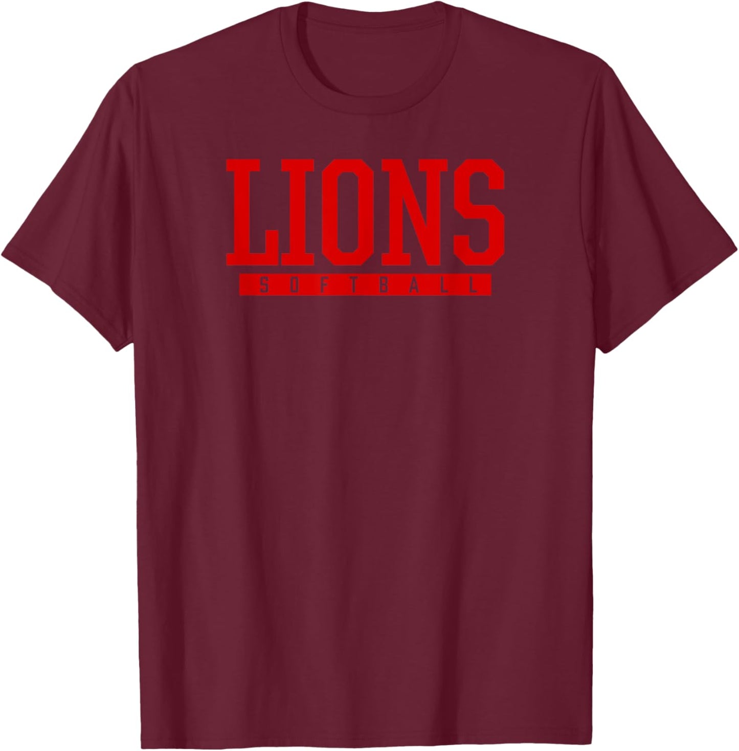 Lincoln Lions Softball HS T-Shirt - T-Shirt | Maroon