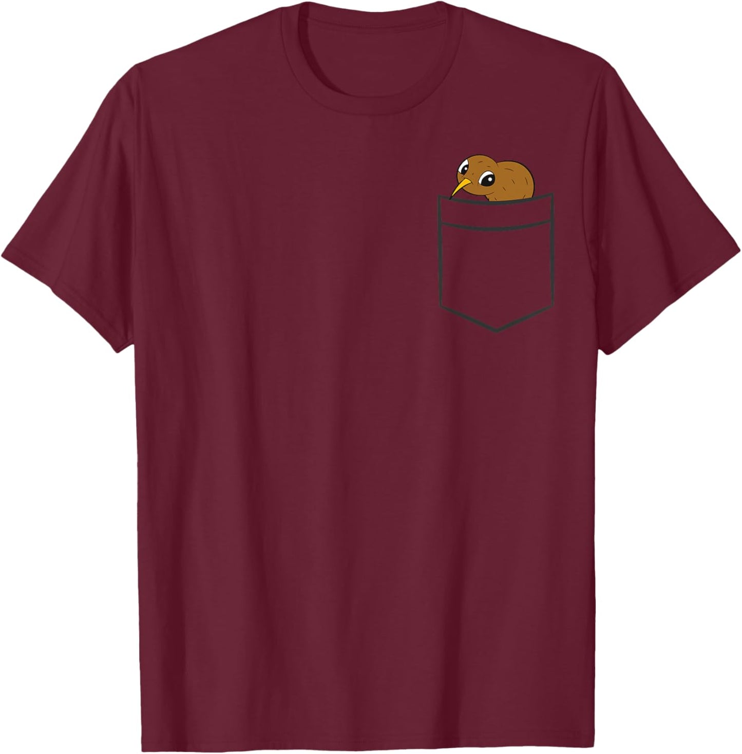 Kiwi In A Pocket Funny Kiwi Bird T-Shirt - T-Shirt | Maroon