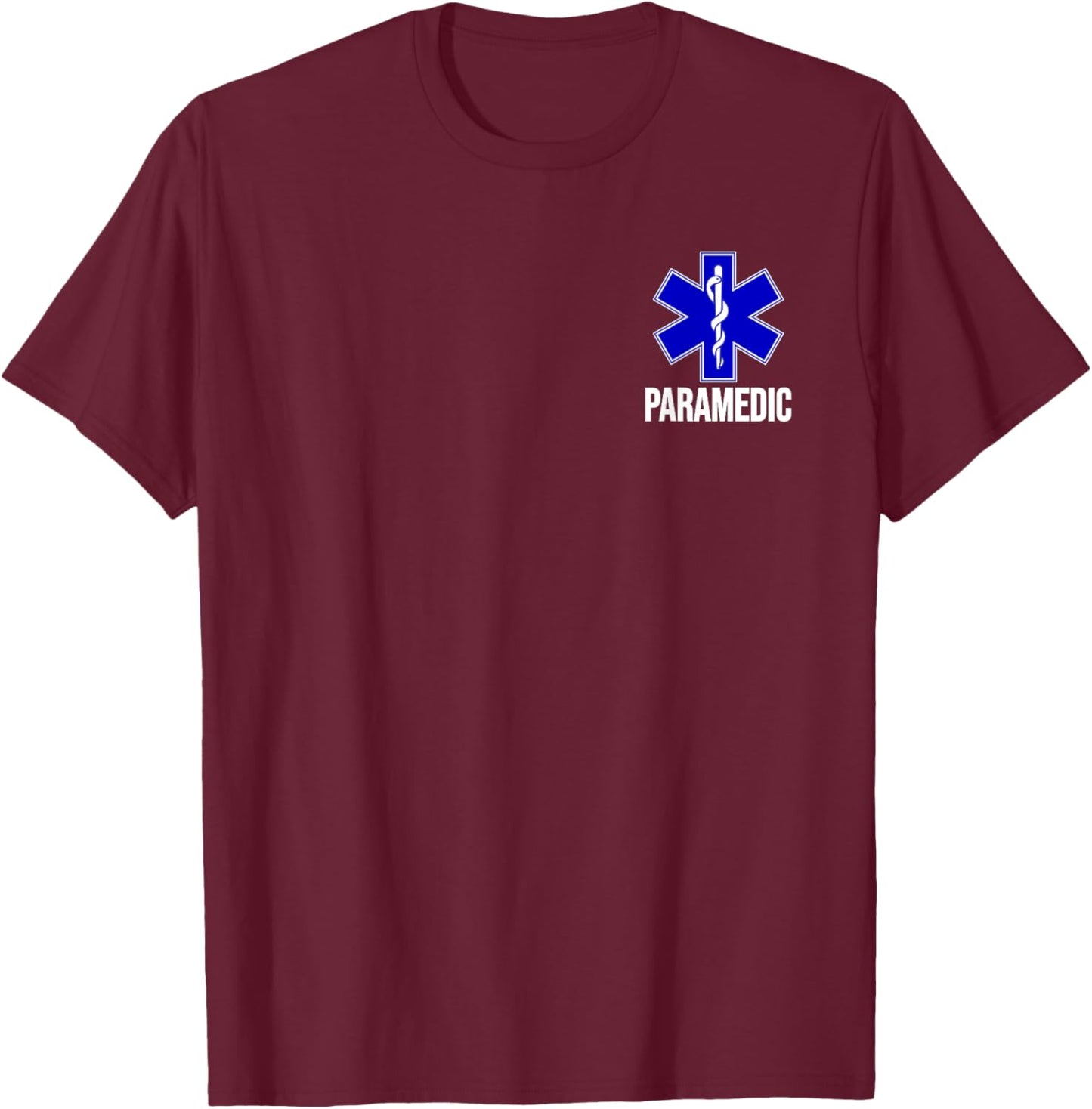 Paramedic Star of Life EMT EMS Ambulance Uniform Costume T-Shirt - T-Shirt | Maroon
