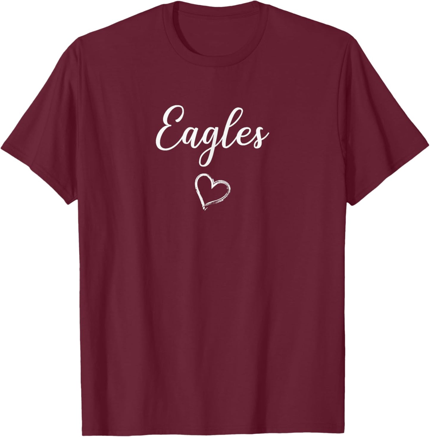 Canton Eagles Above Small Heart T-Shirt - T-Shirt | Maroon