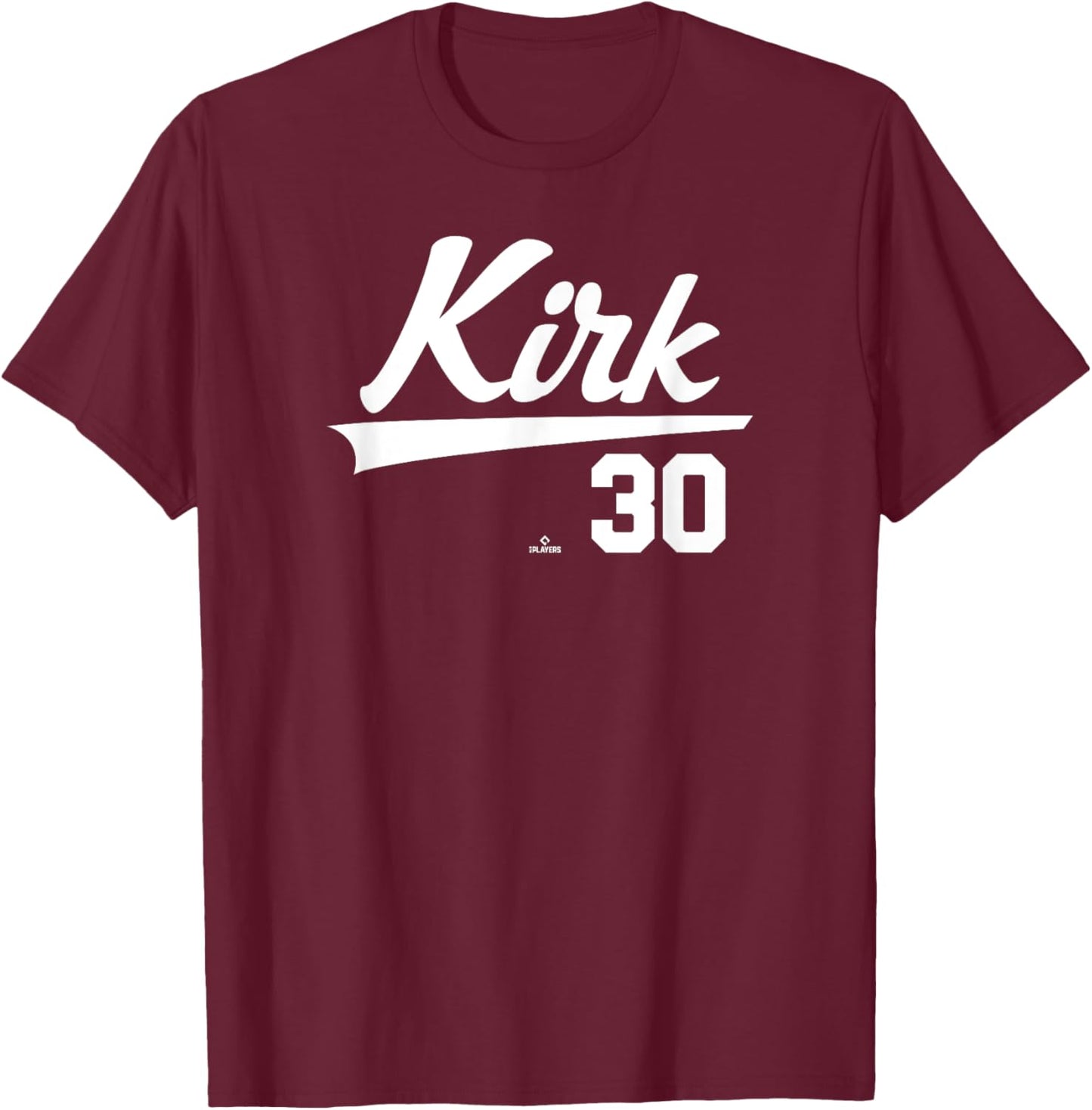 Player Name Swoosh Alejandro Kirk Toronto Baseball MLBPA T-Shirt - T-Shirt | Maroon