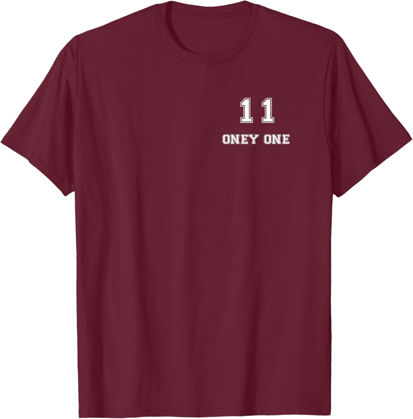 Funny Oney One Sports Jersey 11 Number T-Shirt - T-Shirt | Maroon