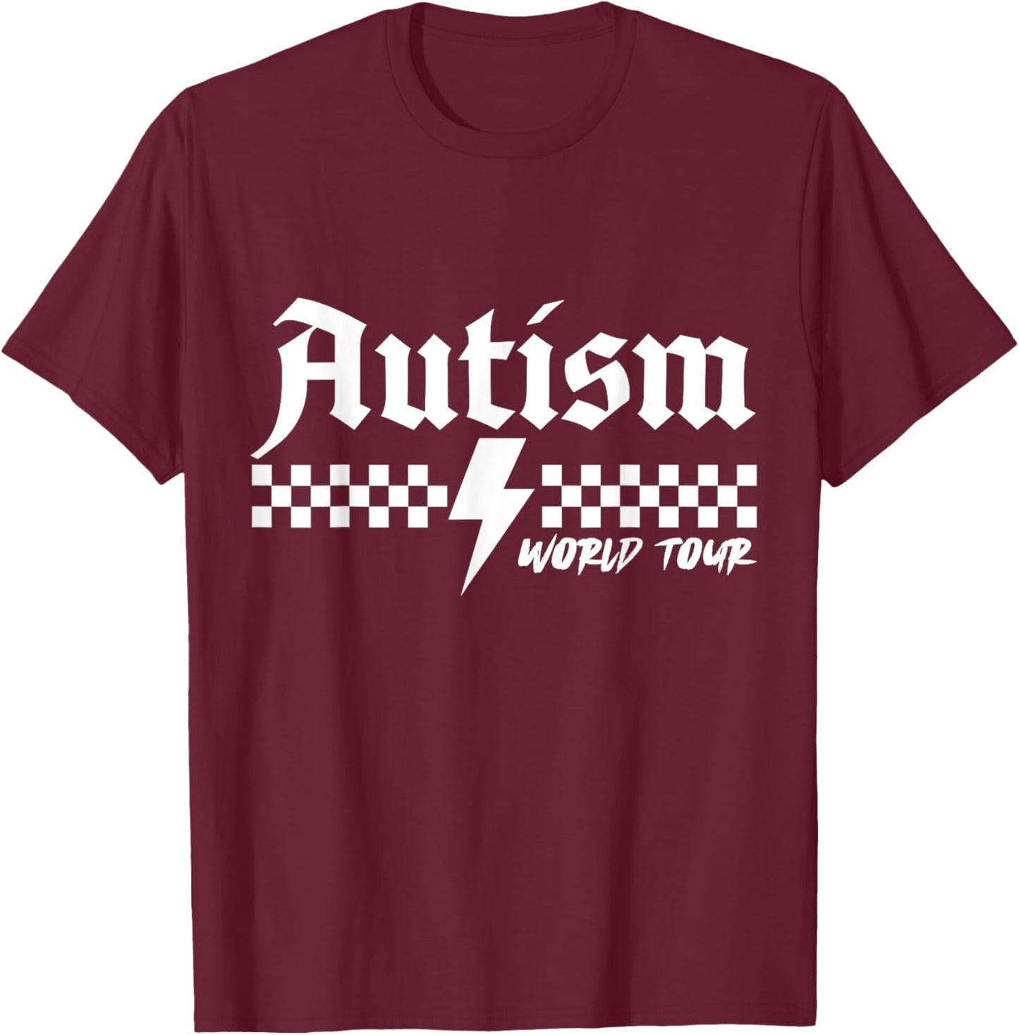 Autism World Tour Autism Awareness T-Shirt - T-Shirt | Maroon