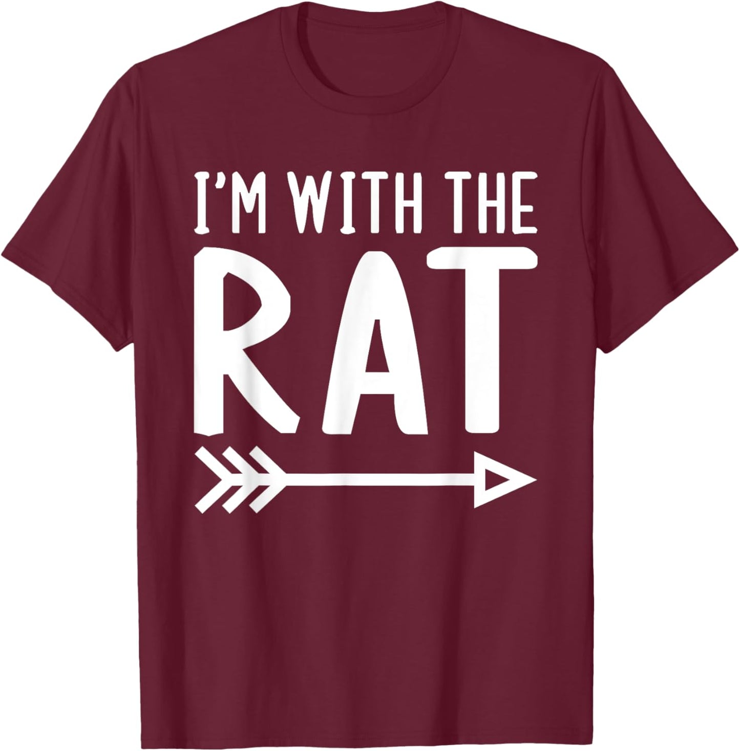 I'm With The Rat Funny Matching Halloween Couple Costume T-Shirt - T-Shirt | Maroon