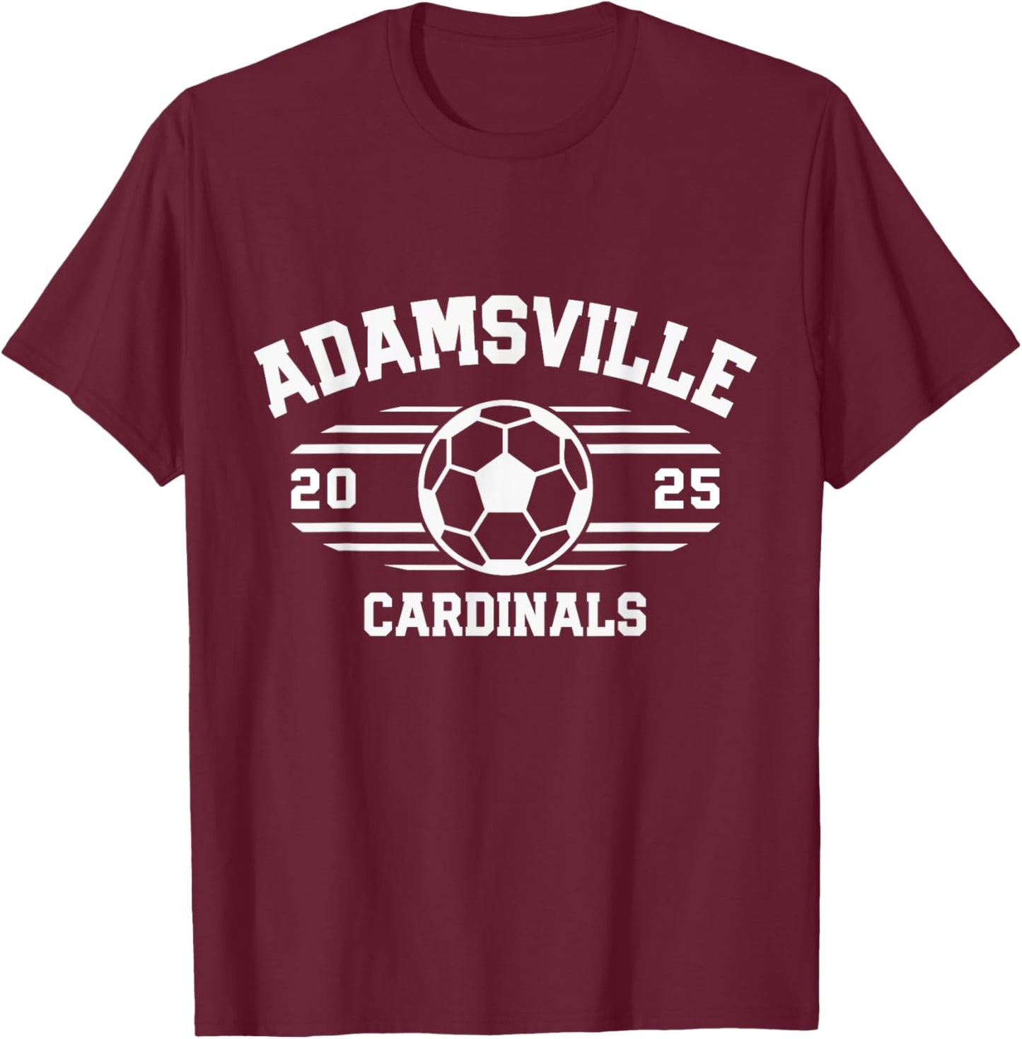 Adamsville Cardinals Soccer Ball 2025 T-Shirt - T-Shirt | Maroon