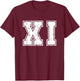 Roman Numeral 11th Birthday 11 Years Old Roman Number T-Shirt - T-Shirt | Maroon
