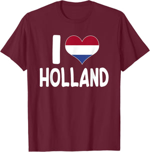 I Love Holland T-Shirt - T-Shirt | Maroon