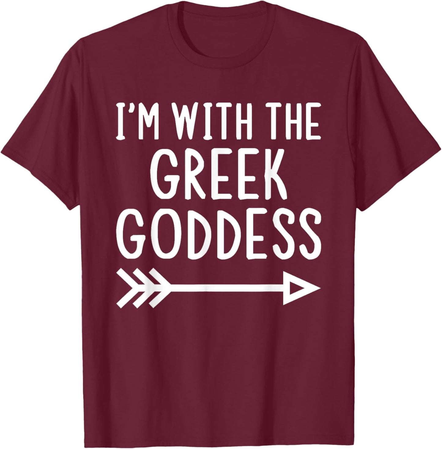 I'm With The Greek Goddess Funny Matching Halloween Costume T-Shirt - T-Shirt | Maroon