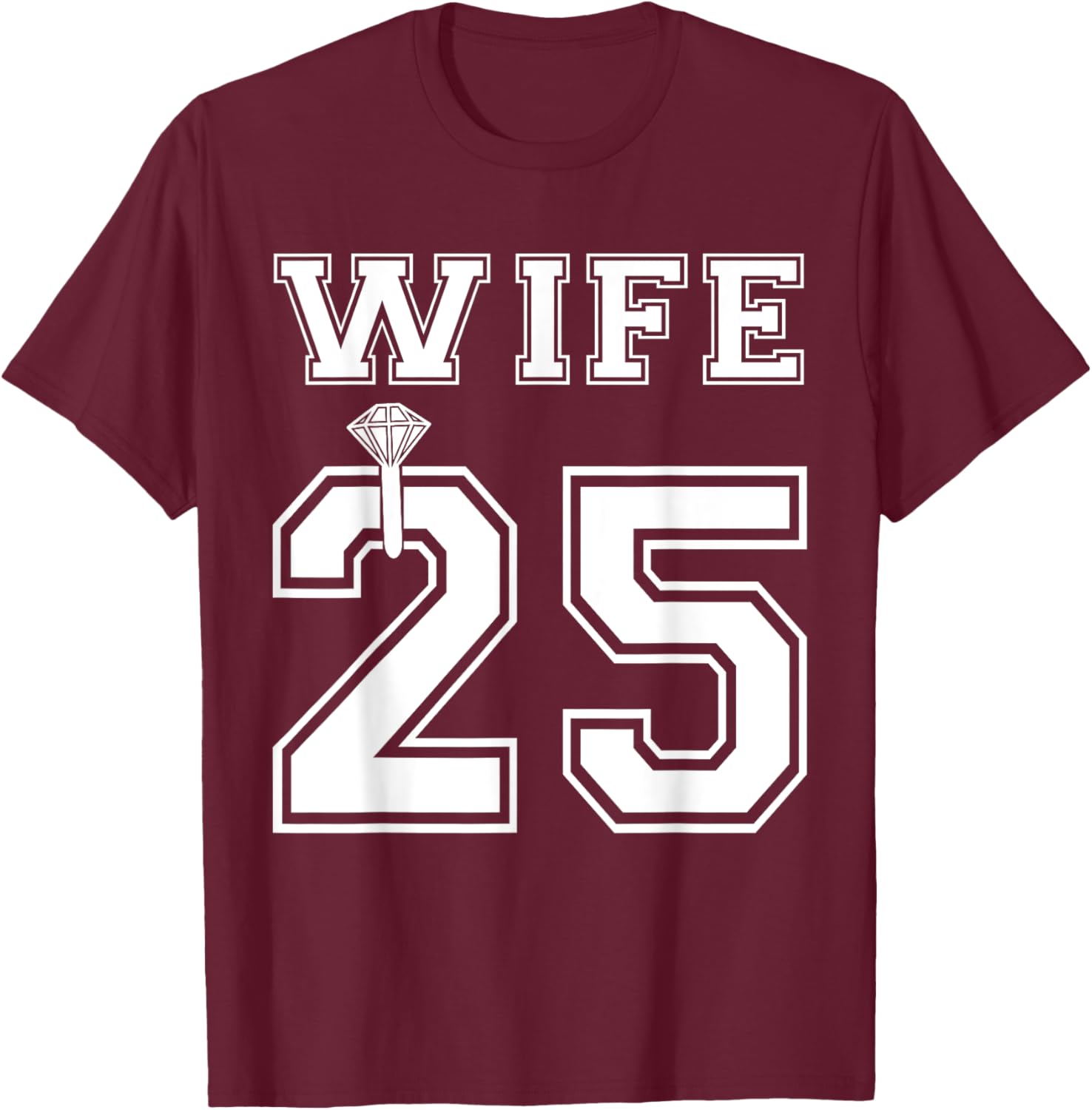 Wife 2025 Husband Matching Engagement Party Honeymoon T-Shirt - T-Shirt | Maroon