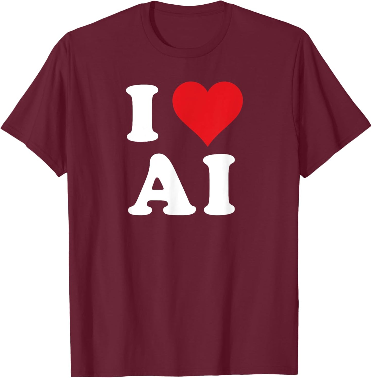 I Heart AI Initials I Love A.I. First And Last Name A I T-Shirt - T-Shirt | Maroon