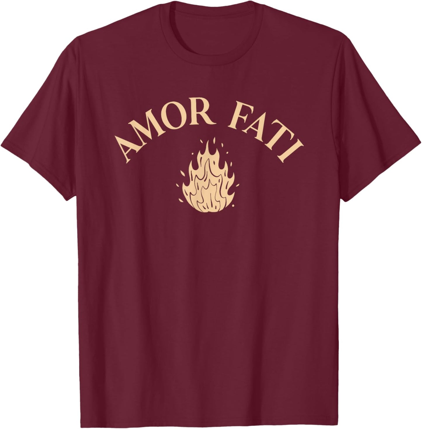 Amor Fati Stoicism T-Shirt - T-Shirt | Maroon