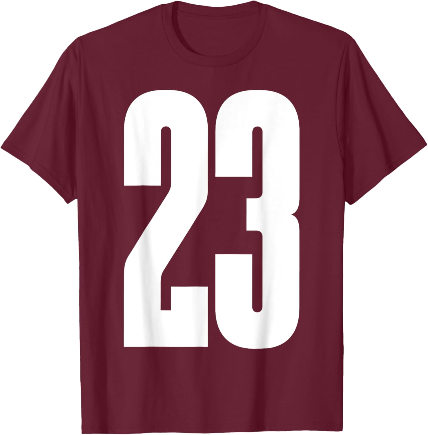 Sports Team White Number #23 T-Shirt - T-Shirt | Maroon