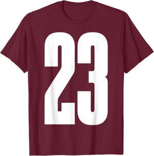 Sports Team White Number #23 T-Shirt - T-Shirt | Maroon