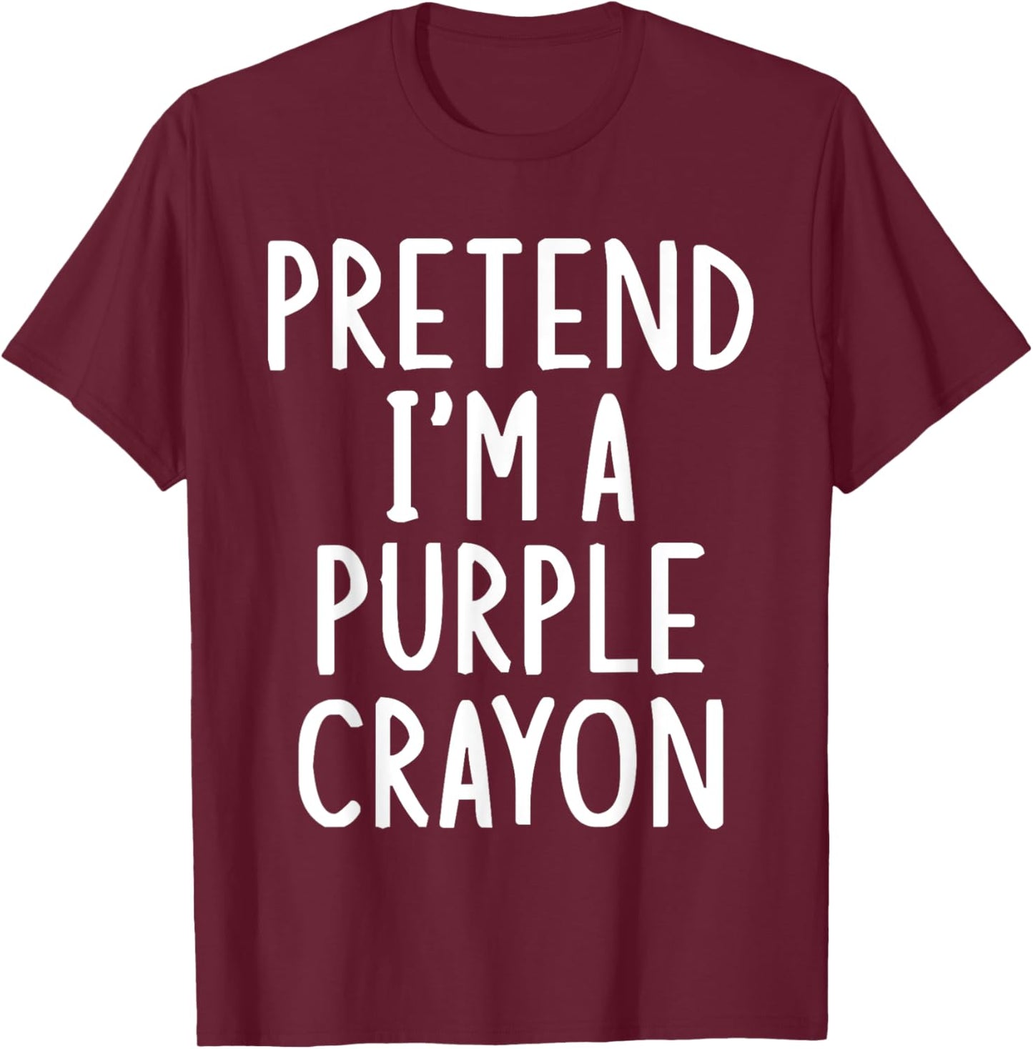 Pretend I'm A Purple Crayon Easy Halloween Matching Costume T-Shirt - T-Shirt | Maroon