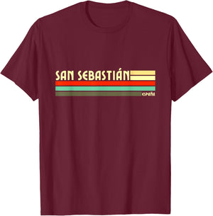 Retro Vintage San Sebastián T-Shirt - T-Shirt | Maroon
