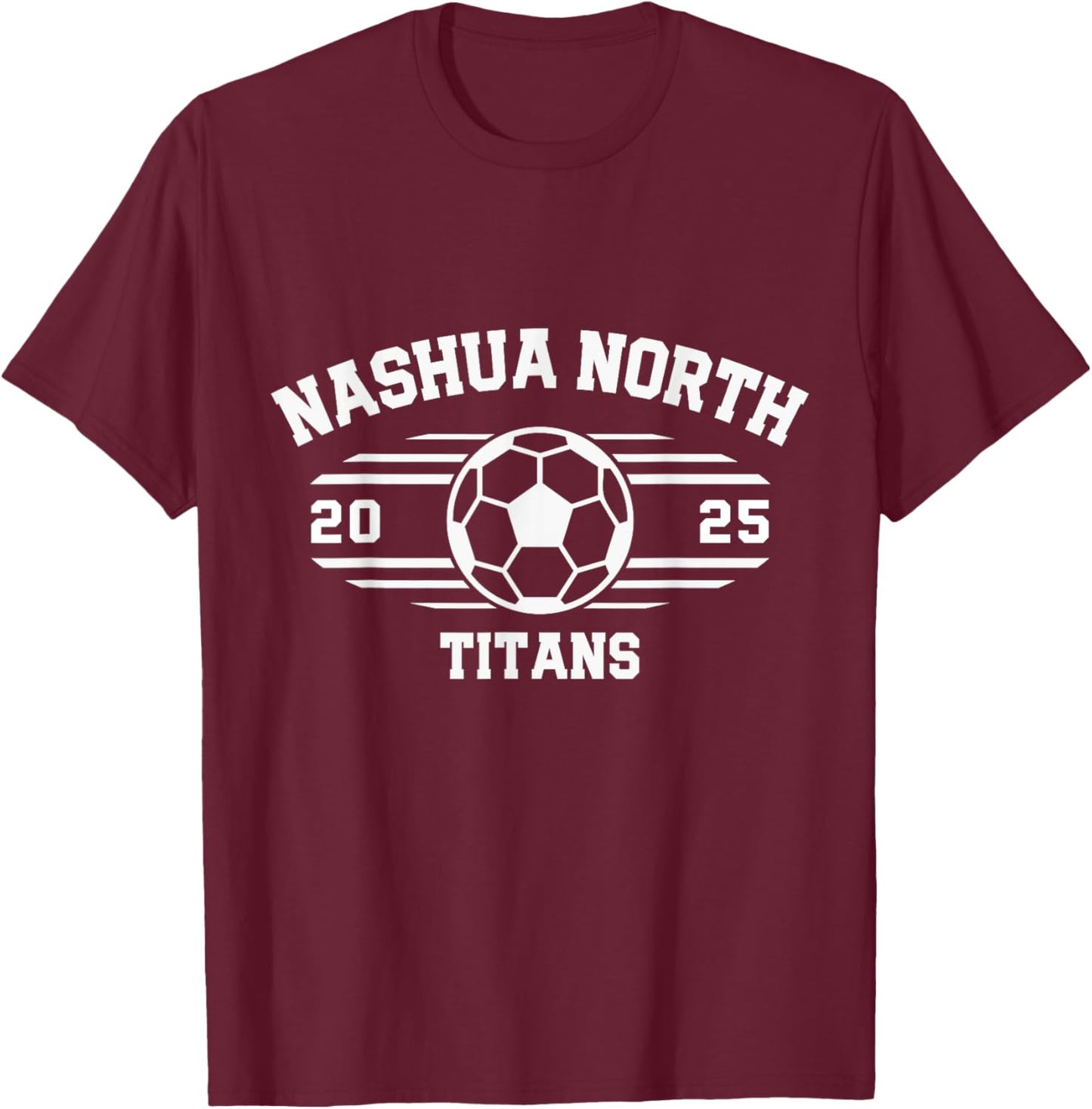 Nashua North Titans Soccer Ball 2025 T-Shirt - T-Shirt | Maroon